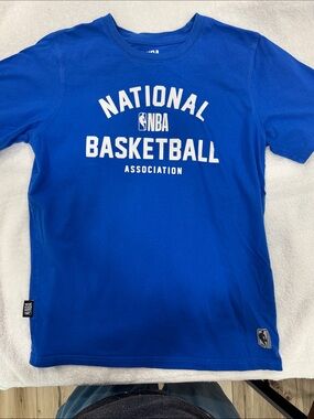 NBA Royal Blue Short Sleeve Tee with White 'National Basketball' Print